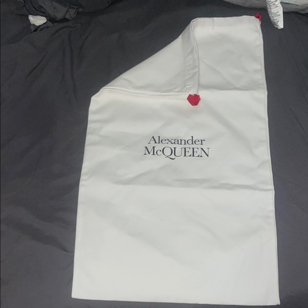 Alexander McQueen White Dust Bag with Red Accents